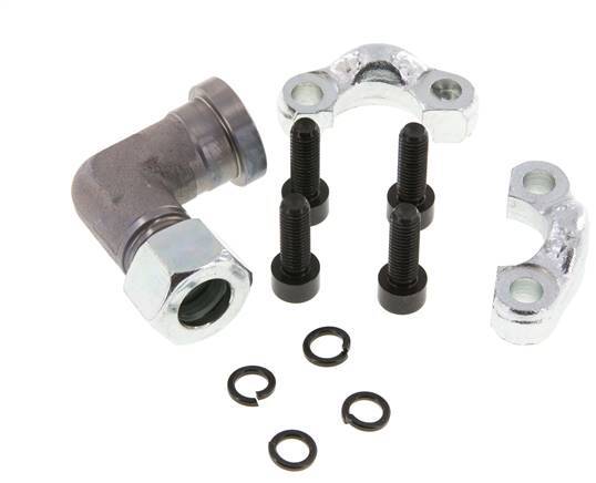 Codo de 1/2'' Brida SAE 3000 PSI Acero con 15L (M22x1.5) ISO 6162-1