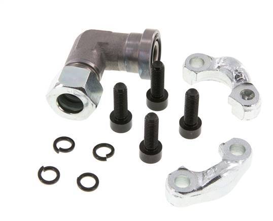Codo de 1/2'' Brida SAE 3000 PSI Acero con 15L (M22x1.5) ISO 6162-1