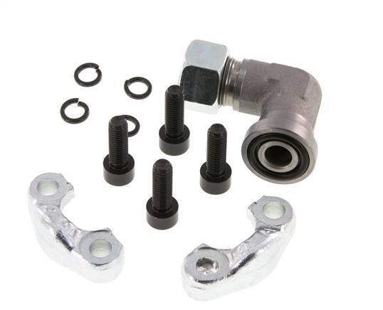 Codo de 1/2'' Brida SAE 3000 PSI Acero con 15L (M22x1.5) ISO 6162-1