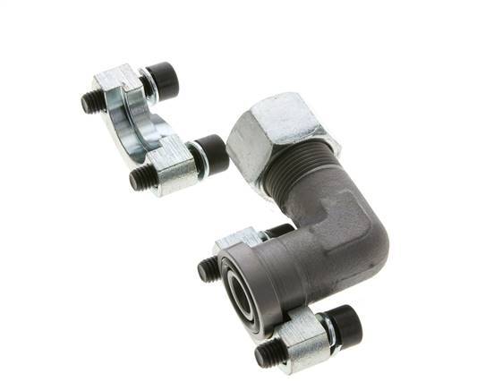 Codo de 1/2'' Brida SAE 3000 PSI Acero con 16S (M24x1,5) ISO 6162-1