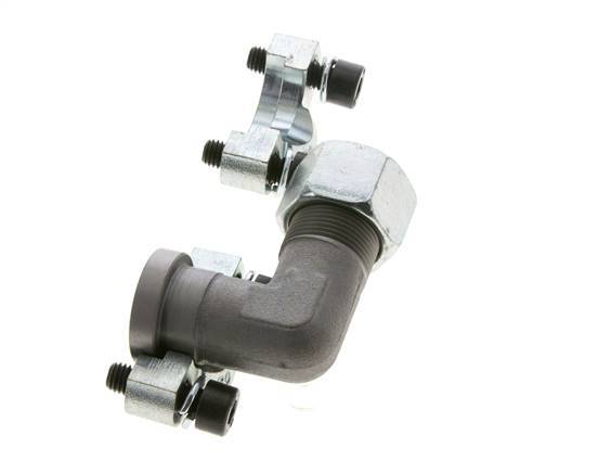 Codo de 1/2'' Brida SAE 3000 PSI Acero con 16S (M24x1,5) ISO 6162-1