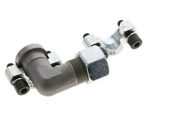 Codo de 1/2'' Brida SAE 3000 PSI Acero con 16S (M24x1,5) ISO 6162-1