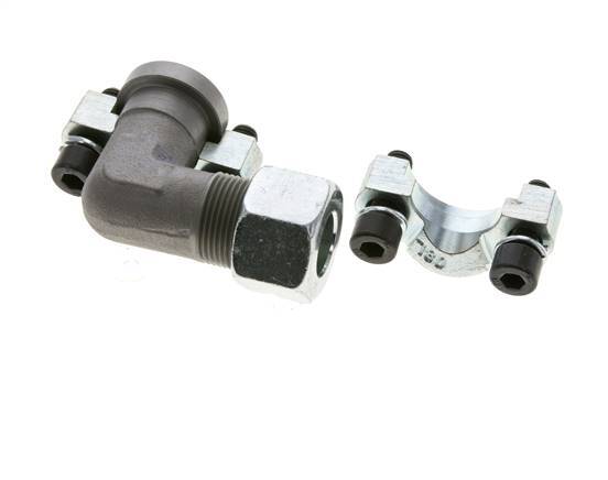 Codo de 1/2'' Brida SAE 3000 PSI Acero con 16S (M24x1,5) ISO 6162-1