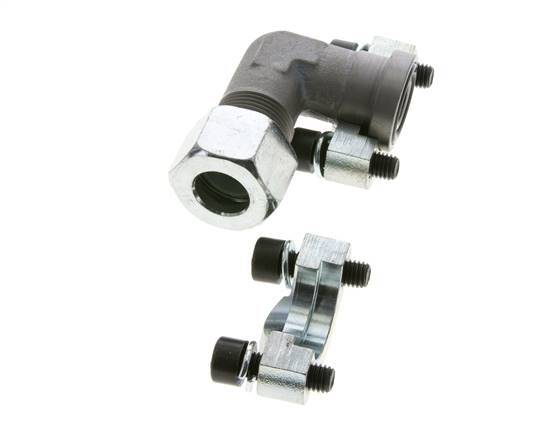 Codo de 1/2'' Brida SAE 3000 PSI Acero con 16S (M24x1,5) ISO 6162-1