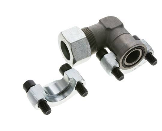 Codo de 1'' Brida SAE 6000 PSI Acero con 30S (M42x2) ISO 6162-2