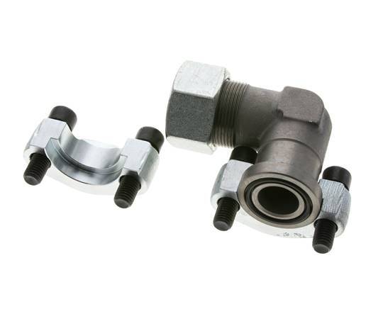 Codo de 1'' Brida SAE 6000 PSI Acero con 30S (M42x2) ISO 6162-2