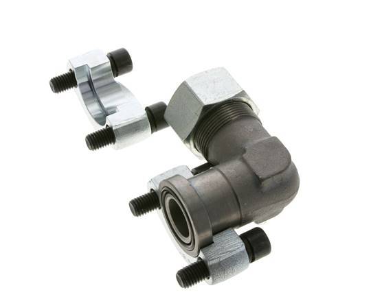 Codo de 1'' Brida SAE 6000 PSI Acero con 30S (M42x2) ISO 6162-2