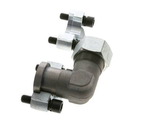 Codo de 1'' Brida SAE 6000 PSI Acero con 30S (M42x2) ISO 6162-2