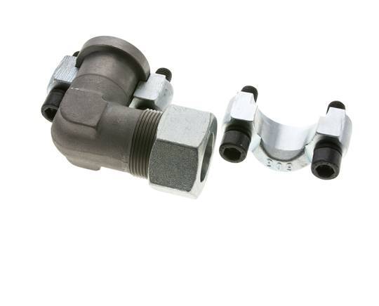 Codo de 1'' Brida SAE 6000 PSI Acero con 30S (M42x2) ISO 6162-2