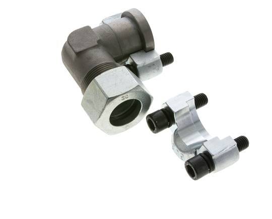 Codo de 1'' Brida SAE 6000 PSI Acero con 30S (M42x2) ISO 6162-2