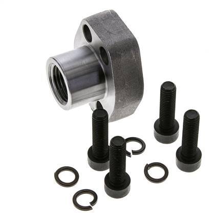 1/2'' Brida SAE 3000 PSI Acero liso con rosca hembra G1/2'' ISO 6162-1
