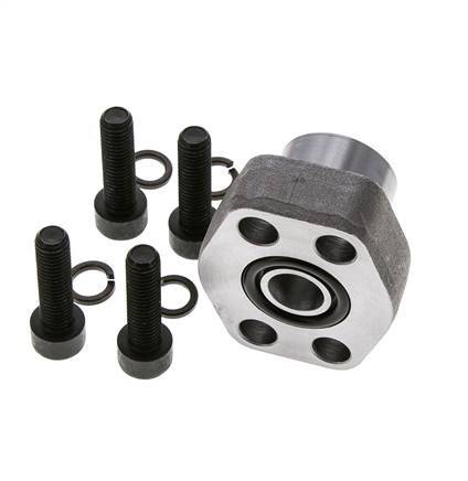 1/2'' Brida SAE 3000 PSI Acero liso con rosca hembra G1/2'' ISO 6162-1