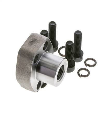 1/2'' Brida SAE 3000 PSI Acero liso con roscas hembra G3/8'' ISO 6162-1