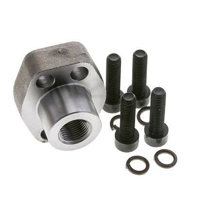 1/2'' Brida SAE 3000 PSI Acero liso con roscas hembra G3/8'' ISO 6162-1
