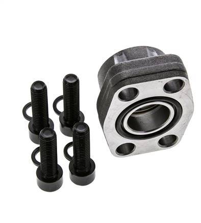 Brida 1'' SAE 3000 PSI Acero liso con rosca hembra G1'' ISO 6162-1