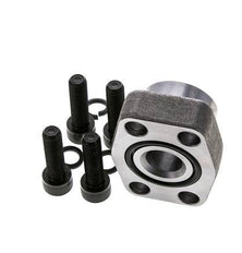 Brida SAE de 1'' 3000 PSI de acero liso con roscas hembra G3/4'' ISO 6162-1