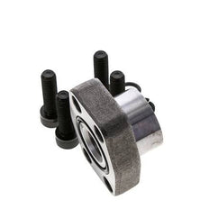 Brida SAE de 1'' 3000 PSI de acero liso con roscas hembra G3/4'' ISO 6162-1