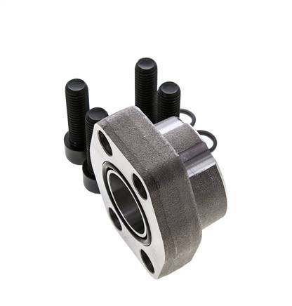 Brida SAE 1-1/4'' Acero liso 3000 PSI con roscas hembra G1-1/4'' ISO 6162-1