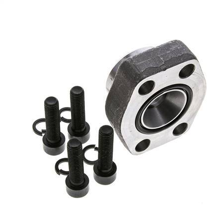 Brida SAE de 1-1/4'' Acero liso 3000 PSI con roscas hembra G3/4'' ISO 6162-1