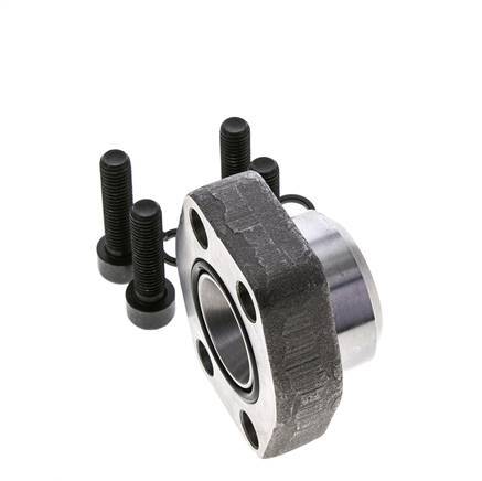 Brida SAE de 1-1/4'' Acero liso 3000 PSI con roscas hembra G3/4'' ISO 6162-1