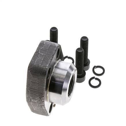 Brida SAE de 1-1/4'' Acero liso 3000 PSI con roscas hembra G3/4'' ISO 6162-1