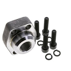 Brida SAE de 1-1/4'' Acero liso 3000 PSI con roscas hembra G3/4'' ISO 6162-1