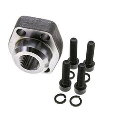 Brida SAE de 1-1/4'' Acero liso 3000 PSI con roscas hembra G3/4'' ISO 6162-1