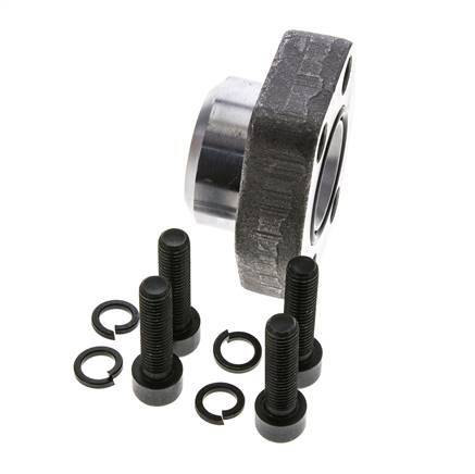 Brida SAE de 1-1/4'' Acero liso 3000 PSI con roscas hembra G3/4'' ISO 6162-1