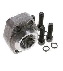 1-1/2'' SAE Flange 3000 PSI Plain Steel with G1-1/4'' Female Threads ISO 6162-1