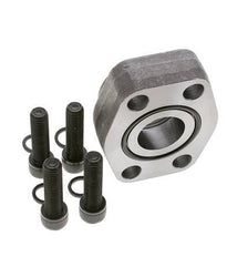 1-1/2'' SAE Flange 3000 PSI Plain Steel with G1-1/4'' Female Threads ISO 6162-1