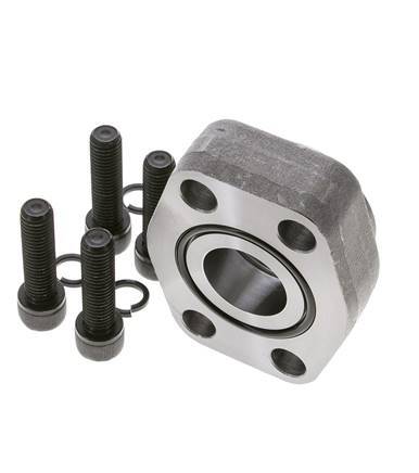 1-1/2'' SAE Flange 3000 PSI Plain Steel with G1-1/4'' Female Threads ISO 6162-1