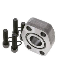 1-1/2'' SAE Flange 3000 PSI Plain Steel with G1-1/4'' Female Threads ISO 6162-1