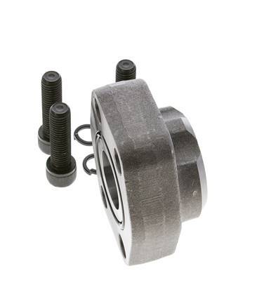 1-1/2'' SAE Flange 3000 PSI Plain Steel with G1-1/4'' Female Threads ISO 6162-1