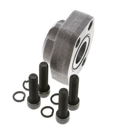 1-1/2'' SAE Flange 3000 PSI Plain Steel with G1-1/4'' Female Threads ISO 6162-1