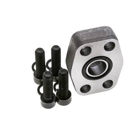 Brida 3/4'' SAE 6000 PSI Acero liso con rosca hembra G3/4'' ISO 6162-2