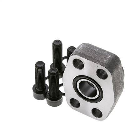 Brida 3/4'' SAE 6000 PSI Acero liso con rosca hembra G3/4'' ISO 6162-2