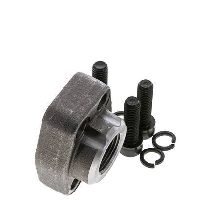 Brida 3/4'' SAE 6000 PSI Acero liso con rosca hembra G3/4'' ISO 6162-2