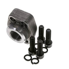 Brida 3/4'' SAE 6000 PSI Acero liso con rosca hembra G3/4'' ISO 6162-2