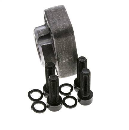 Brida 3/4'' SAE 6000 PSI Acero liso con rosca hembra G3/4'' ISO 6162-2