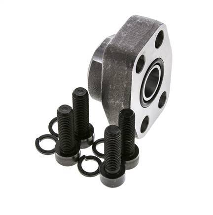 Brida 3/4'' SAE 6000 PSI Acero liso con rosca hembra G3/4'' ISO 6162-2