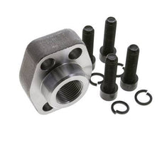 1-1/4'' SAE Flange 6000 PSI Plain Steel with G1'' Female Threads ISO 6162-2