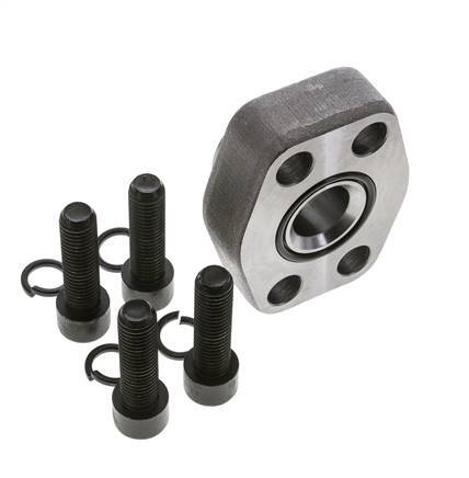 1-1/4'' SAE Flange 6000 PSI Plain Steel with G1'' Female Threads ISO 6162-2