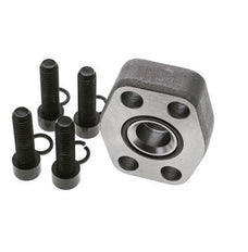 1-1/4'' SAE Flange 6000 PSI Plain Steel with G1'' Female Threads ISO 6162-2