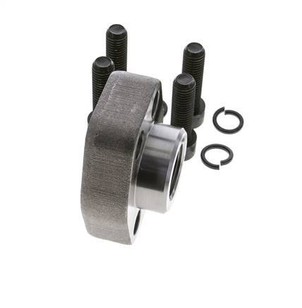1-1/4'' SAE Flange 6000 PSI Plain Steel with G1'' Female Threads ISO 6162-2
