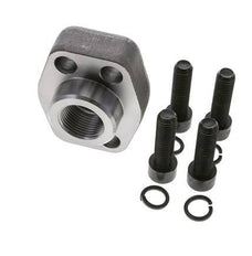 1-1/4'' SAE Flange 6000 PSI Plain Steel with G1'' Female Threads ISO 6162-2