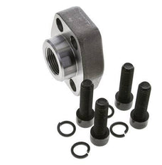 1-1/4'' SAE Flange 6000 PSI Plain Steel with G1'' Female Threads ISO 6162-2