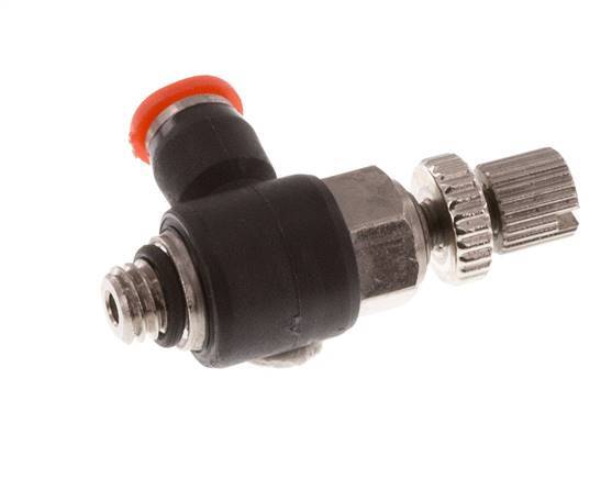 Silenciador de control de flujo Codo de entrada de medidor 3 mm - M5 Latón/PBT