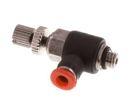 Silenciador de control de flujo Codo de entrada de medidor 3 mm - M5 Latón/PBT