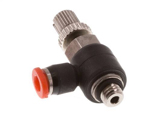 Silenciador de control de flujo Codo de entrada de medidor 3 mm - M5 Latón/PBT