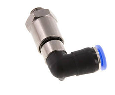 Codo de 8 mm y G1/8'' Junta giratoria rápida Rosca macho Niquelada Latón/PBT NBR Giratorio